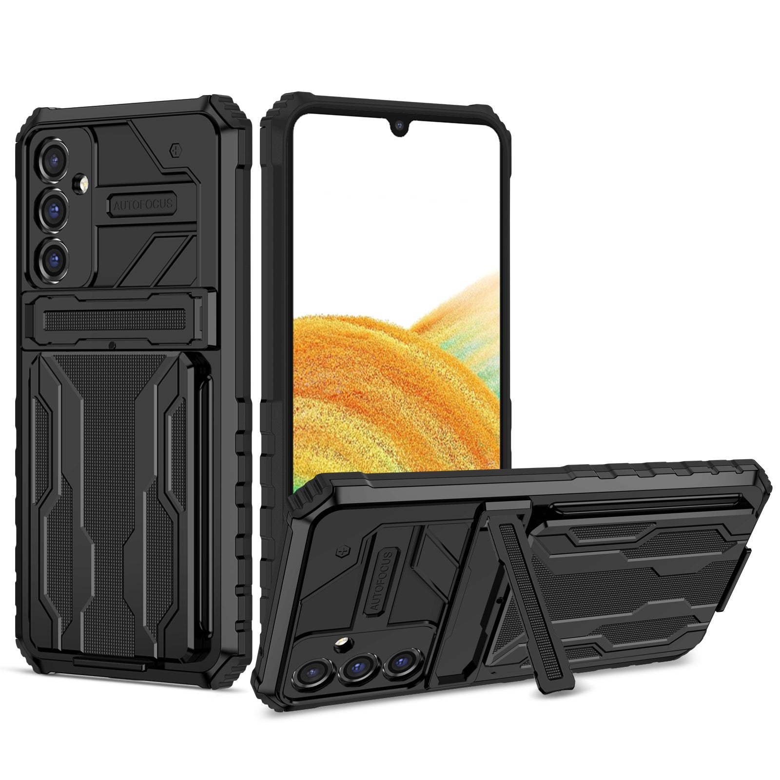 For Samsung Galaxy A34 5G Kickstand Detachable Card Holder Case PC TPU Cell Phone Cover For Samsung Galaxy A34 5G Kickstand Detachable Card Holder Case PC TPU Cell Phone Cover